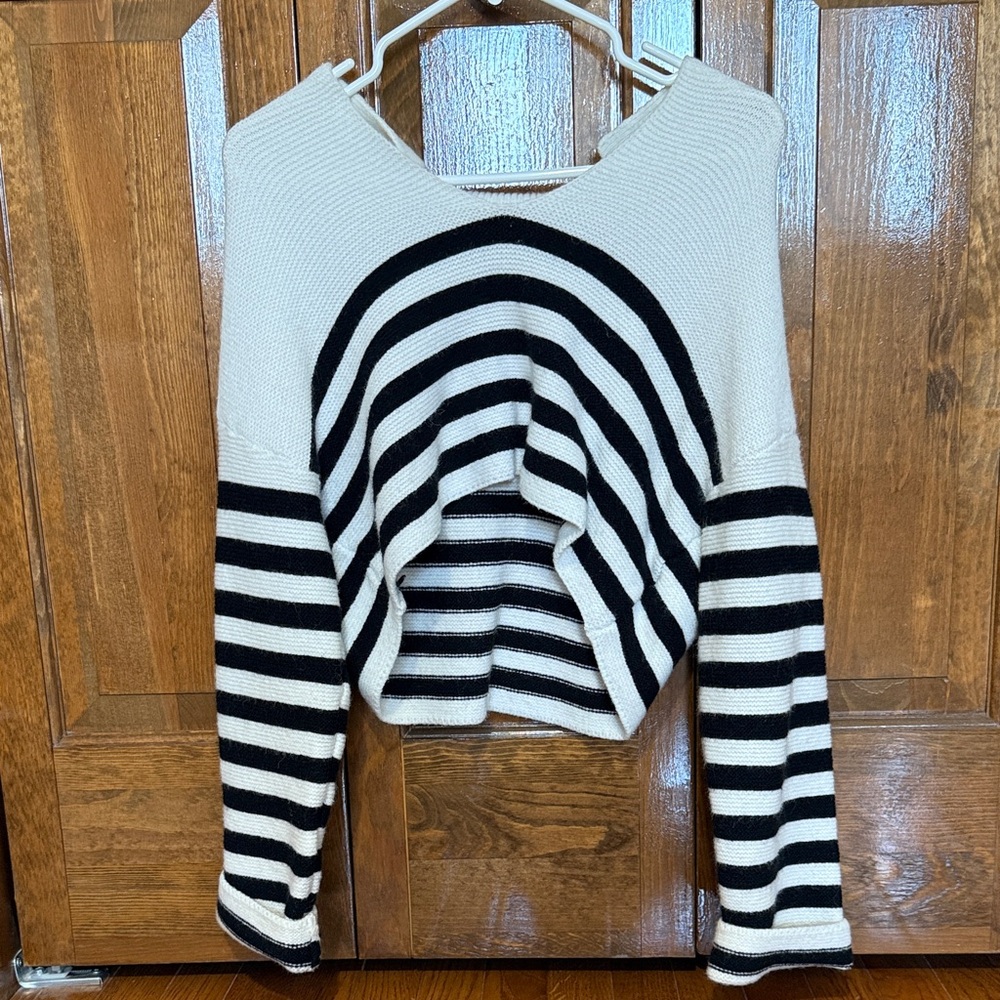 Crescent Cream and Black Knit Top